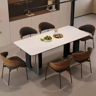 1278 Light Luxury Sintered Stone Dining Set, 1400 × 800 mm, 1 Table + 4 Chairs