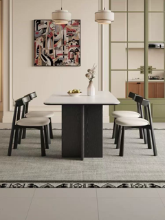J1436 Vintage Style Sintered Stone Dining Set, 1800 × 800 mm, 1 Table + 4 Chairs