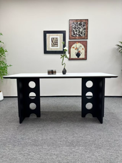 J1436 Vintage Style Sintered Stone Dining Set, 1800 × 800 mm, 1 Table + 4 Chairs