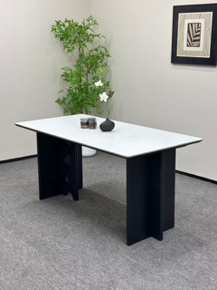 J1436 Vintage Style Sintered Stone Dining Set, 1800 × 800 mm, 1 Table + 4 Chairs