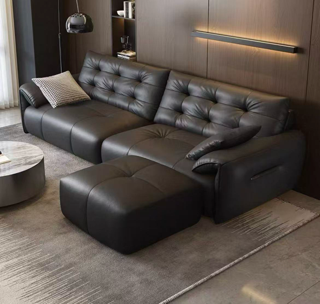 Longjiang Factory Elephant-Ear Leather Sofa, 2.5m