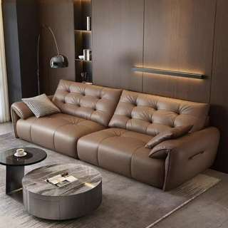Longjiang Factory Elephant-Ear Leather Sofa, 2.8m